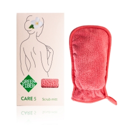 Green Fiber CARE 5, Варежка-скраб для душа, коралловая